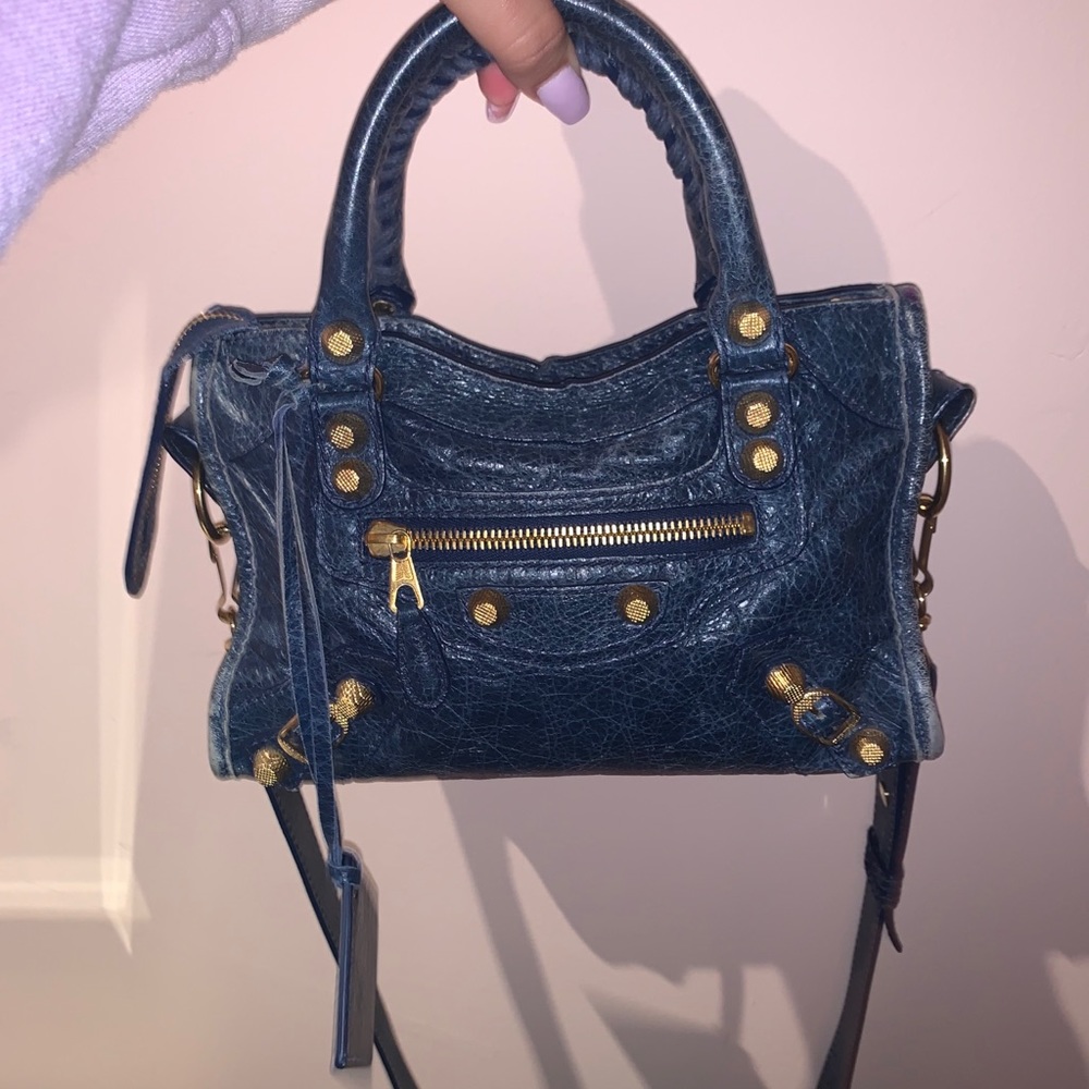 BALENCIAGA BAL MET MINI CITY BLUE
